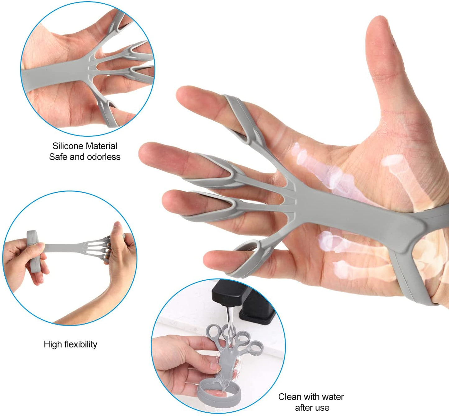 Silicone Grip Device Finger Exercise Stretcher Arthritis Hand Grip Trainer Strengthen Rehabilitation